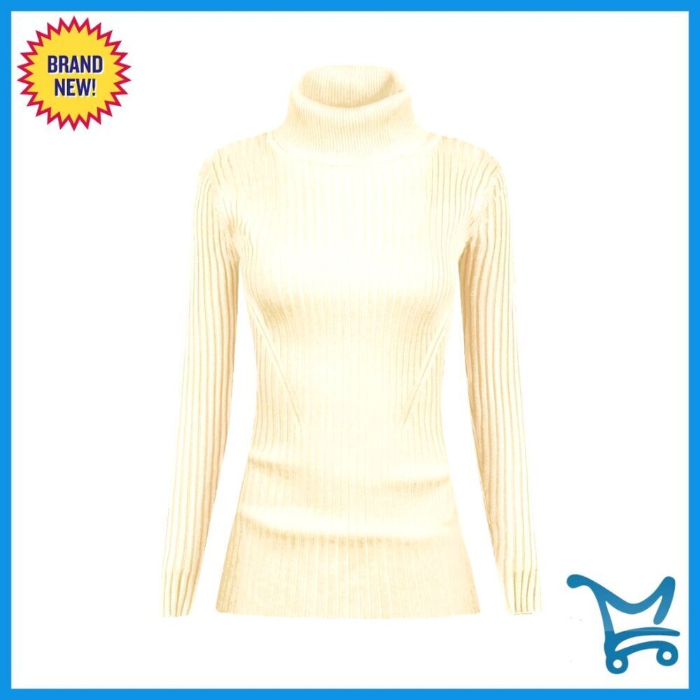 Ribbed Turtleneck Sweater Slim Fit Knitted Pullover Chic Minimal Y2K